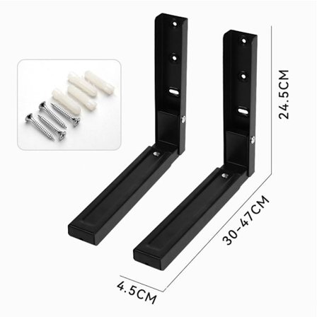 2 Stk Ovn Mikrobølgebraketter Veggfeste SORT