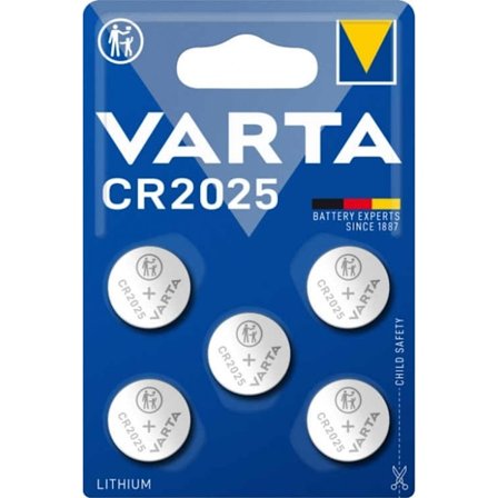VARTA Lithium Coin button cell battery CR2025, 5-pack