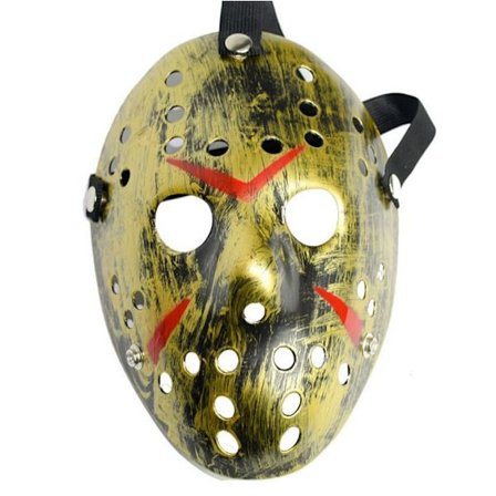 Jason Mask Cosplay Halloween Kostym Mask Prop Skräck Hockey Guld
