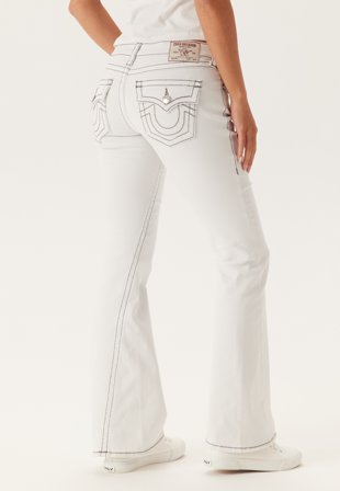 True Religion - Joey Low Rise Flare Flap Big T - Brilliant White - Kläder - - Bubbleroom