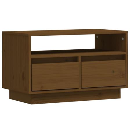 Vidaxl Tv-bänk Honungsbrun 60x35x37 Cm Massiv Furu Brun