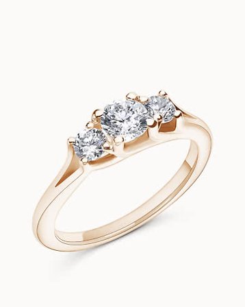 Trestensring Elena 18K Rose Gull, Naturlig Diamant 0.50 Carat - forlovelsesringer & gifteringer hos Vanbruun