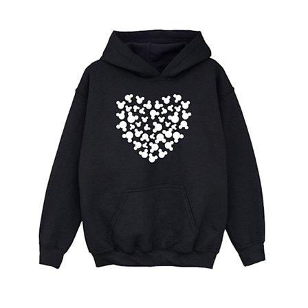 Disney Girls Mickey Mouse Hjärta Silhuett Hoodie 5-6 År Svart