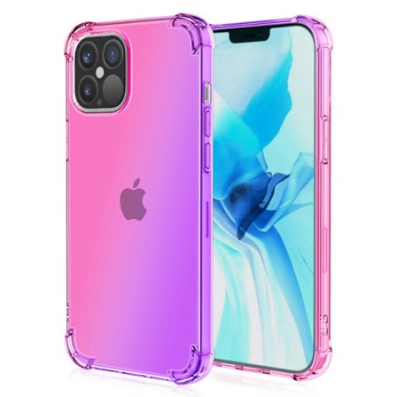 SKALO iPhone 15 Pro Max Gradient Extra strong TPU-skal - Rosa/Lila