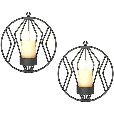 Vegglysestaker til stue, 2-pakning, vegglamper for søylelys