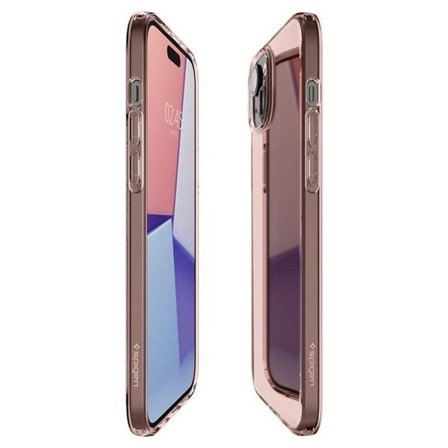 Spigen Crystal Flex iPhone 15 Plus kotelo - vaaleanpunainen/läpinäkyvä