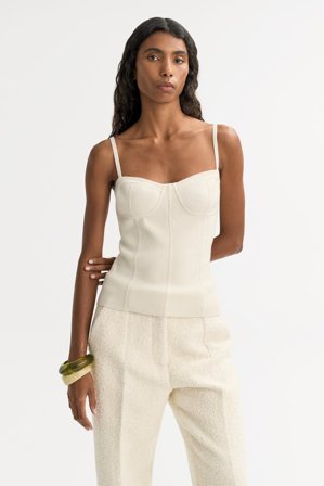 Soft Goat - Double Knit Singlet - Women cashmere sweater - M - Feather White