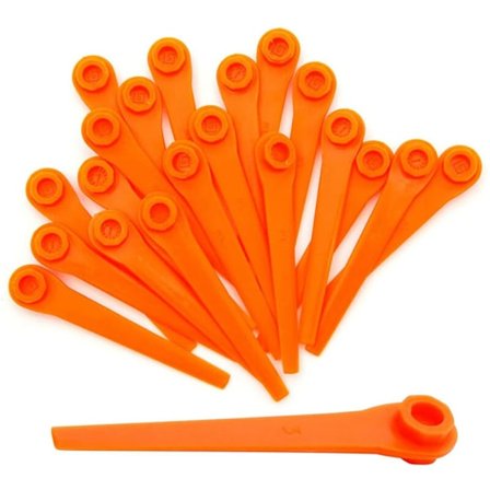 50 stk Plastskiftblad for Gardena 9823 9825 9820 9821 Gressklipper Oransje 70mm