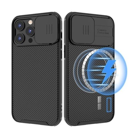 Skjutbart Kameralinsskydd Magnetiskt Silikonskal för iPhone 16 15 Pro Max Plus För Magsafe Trådlös Laddning