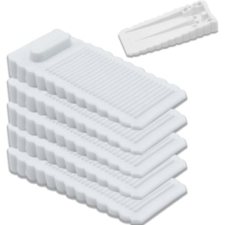 5-pak Klar Gummi Dørstopper Premium Dørkile Anti-skrid Dørstopper Silikone Dørstoppere Kraftige Dørstoppere Kiler til Gulv Terrasse (Hvid)