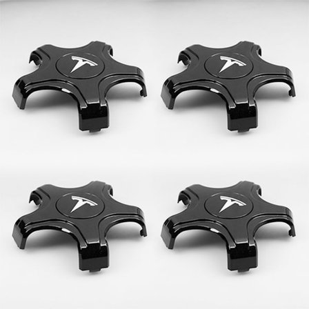 4-pakning svarte og hvite Tesla Model 3 hjulkapsler for Aero H