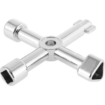 Multifunktionell verktygsnyckel, korsformad, kompatibel med el-, vatten- och gaslådor, medicinskåp, nyckelöppnare