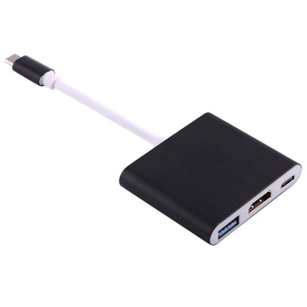 Adapter USB-C till HDMI - USB-A - USB-C - Svart