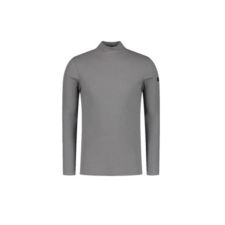 PureWhite, Purewhite Ribbed Long Sleeve Mockneck T-Shirt Antra Senior Grijs, Heren, Maat:S
