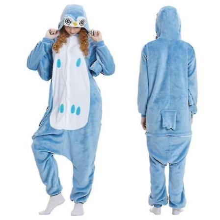 Unisex-aikuisen Kigurumi-eläinhahmoasu Onesie-pyjama Yksivärinen Pöllö Owl L