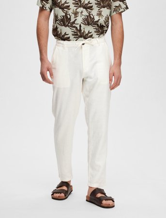 Selected Slh172-Slimtape Brody Linen Bld Pnt - White - XL