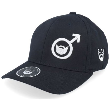 Bearded Man - Svart flexfit Keps - Beard Symbol Black Flexfit @ Hatstore