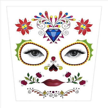 Halloween temporär ansikte konst vattentät , skalle tatuering