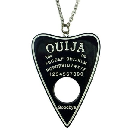 Necklace - Ouija - Black - Acrylic - Oversize - Chain