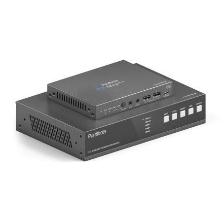 PURELINK PureTools USB-C KVM Switcher 5x2HDBaseT, Multiview, Dante
