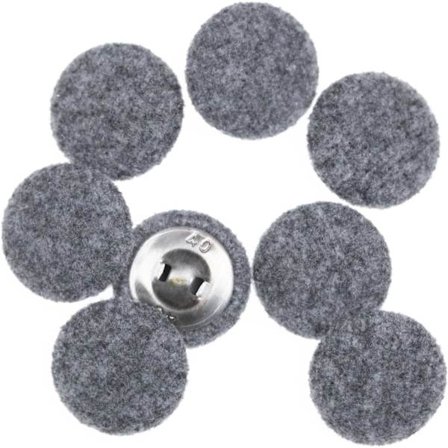 10 stk. stofbetrukne knapper med metalfastgørelse til jakkesæt, kjoler, bluser, smokinger, trøjer, stofknapper, grå