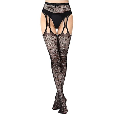 Kvinnors nätstrumpor, höga, genomskinliga, strumpbyxor, hängslen, strumpbyxor, sexiga