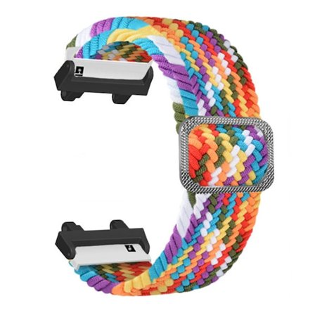 Amazfit T-Rex 2 flätat klockarmband i nylon - Regnbågsfärg