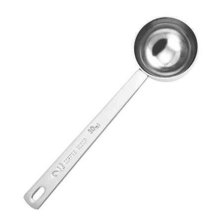 2 STK Kaffemåleskeer i rustfrit stål, 30 ml kaffemåleske i rustfrit stål, måleske med langt håndtag, egnet til kaffe, te