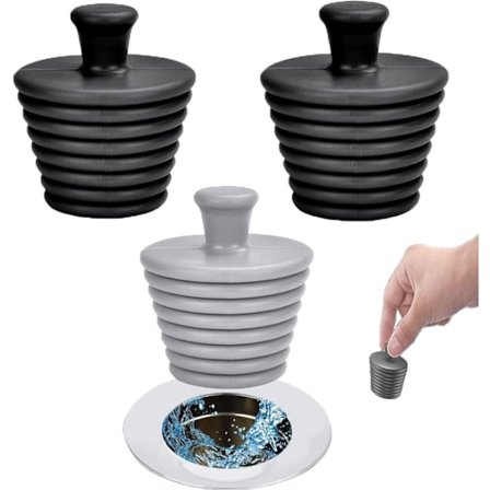 Stykker Badekarspropper, Silikone Afløbsprop, Universal Afløbsprop, Vaskprop, Afløb til Køkken- og Badeværelsesvaske (Sort, Grå)