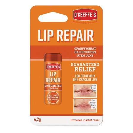 O'Keeffe's Lip Repair Stick uparfumeret 4,2 g, Skincare, Ansigtspleje, Læbepleje