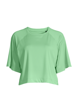 Laser Mesh Crop Tee - Apple Crush - Casall - Kvinna > T-shirts