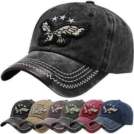 Miesten kulunut baseball-lippis, Unisex Casual Cotton-kirjonta-lippis, musta