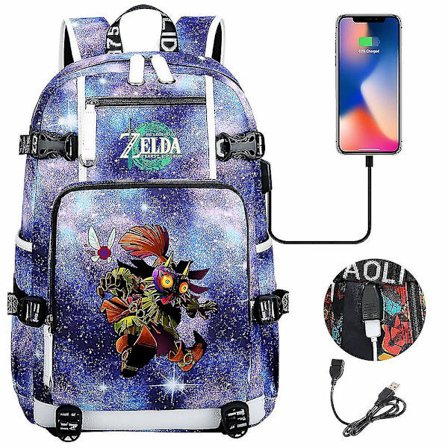 Breath Of The Wild Eye Spel USB Ryggsäck Cosplay Student Skolväska Unisex Rese Laptop Väskor För Fans