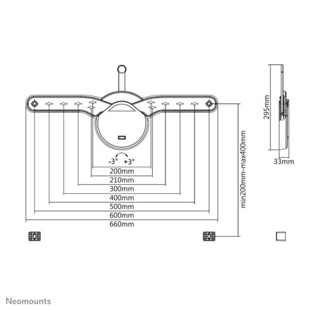 Neomounts by Newstar OLED-W600 - brakett - fast - for LCD-skjerm - svart