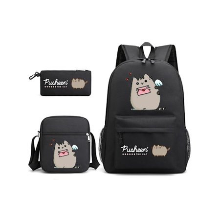 Pusheen Fat Cat Student Ryggsäck Trestegsset-1