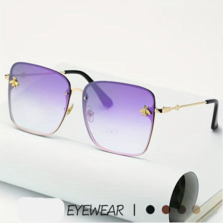 Little Bee Fashion Firkantede Metal Herre- og Dame Solbriller Universal Antikke Anti UV