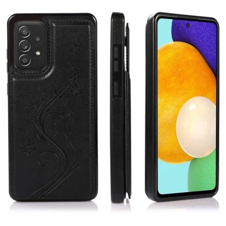 Samsung A33 5G Iskunkestävä Kannen korttiteline 3-POCKET Flippr Black