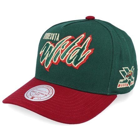 Mitchell & Ness - NHL - Green - adjustable - Cap - Hatstore Exclusive x Minnesota Wild Wilderness Pro Crown Green/Maroon A-frame Adjustable - Hatstore