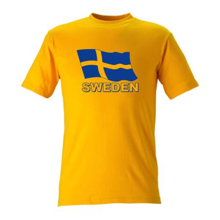 T-shirt Sweden Flagga Nr 95 Gul L