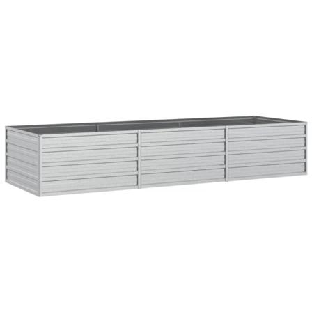 Vidaxl Odlingslåda Upphöjd Galvaniserat Stål 240x80x45 Cm Silver Silver