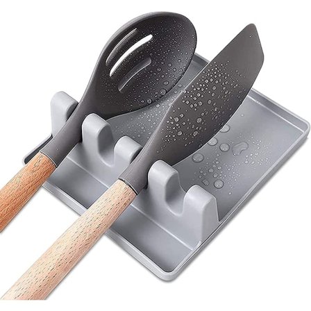 Varmebestandig redskabsstander, dyb drypbakke sikrer rent køkkengrill, grydelågsholder med hævede kanter, organiser bordplade ved hjælp af 