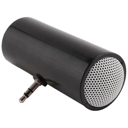 Svart Mini Stereohögtalarförstärkare för Mobiler och Surfplattor 3.5mm Jack