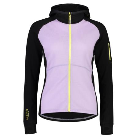 Mons Royale Women's Ascend Midi Full Zip Hood Women Mid layer tops Purple L