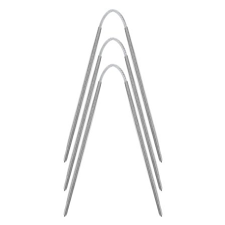 Joustavat kaksiteräiset puikot, 3 kappaleen sarja, metalliset lyhyet puikot, 21 cm kiinteät kaksiteräiset puikot