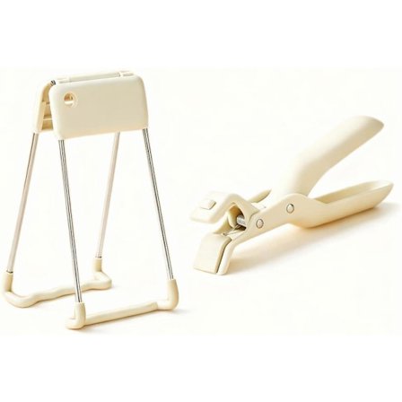 ING Varmebestandigt Silikone Clips Sæt, 2-i-1 Anti-Skoldnings Clips, Velegnet til Bestik, Skridsikkert Håndtag Sikrer et Sikkert Greb (2-pak).