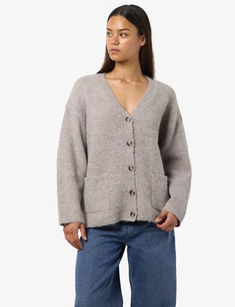 NOISY MAY Nmdolly L/S Knit Cardigan Fwd Noos - Beige - XL