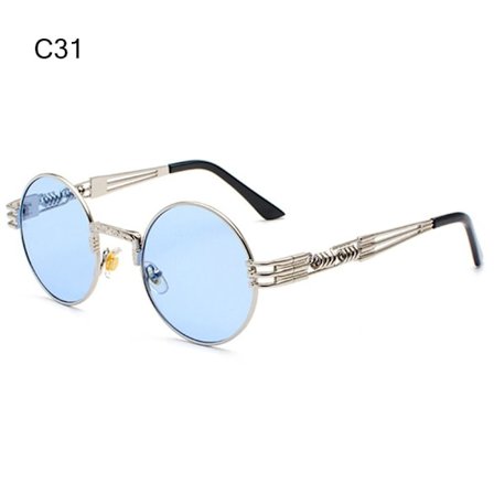 Runda Steampunk Solglasögon Metallram Solglasögon C31 C31