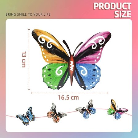 Sommerfugler Utendørs Hagedekorasjon Metall Veggdekorasjon Design