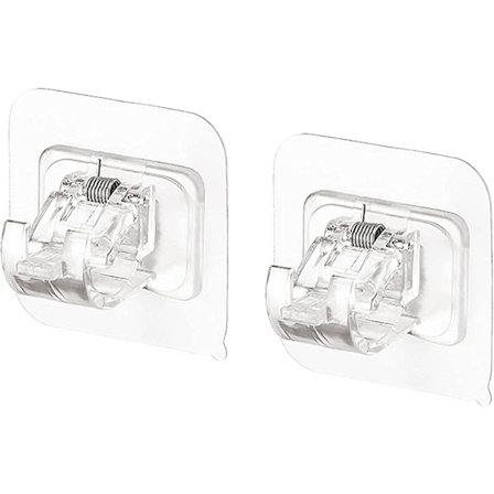 Gardinstangbrakett, selvklebende gardinstangskroker, 4 stk. gjennomsiktig gardinstangbrakett gardinkrokbrakett for kjøkken bad