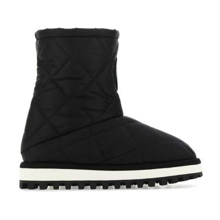Dolce & Gabbana, Nylon ankle boots with DG logo Czarny, Kobieta, Rozmiar: 40 EU